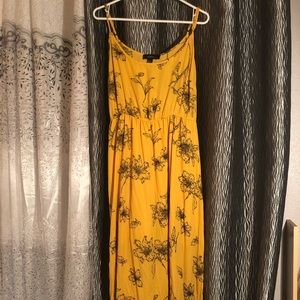 Yellow/Mustard Floral Maxi Dress
